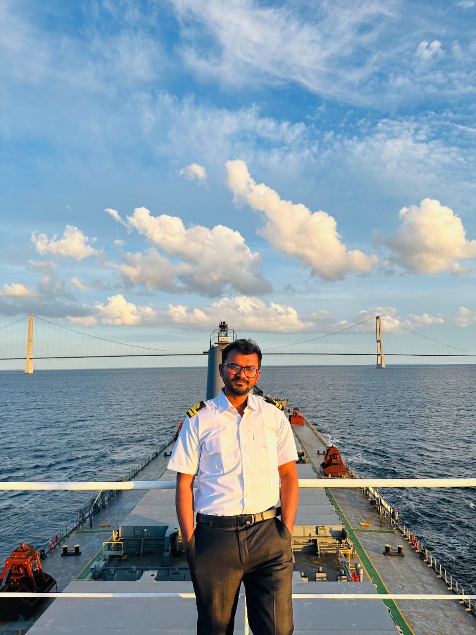 Arif on the deck of his vessel